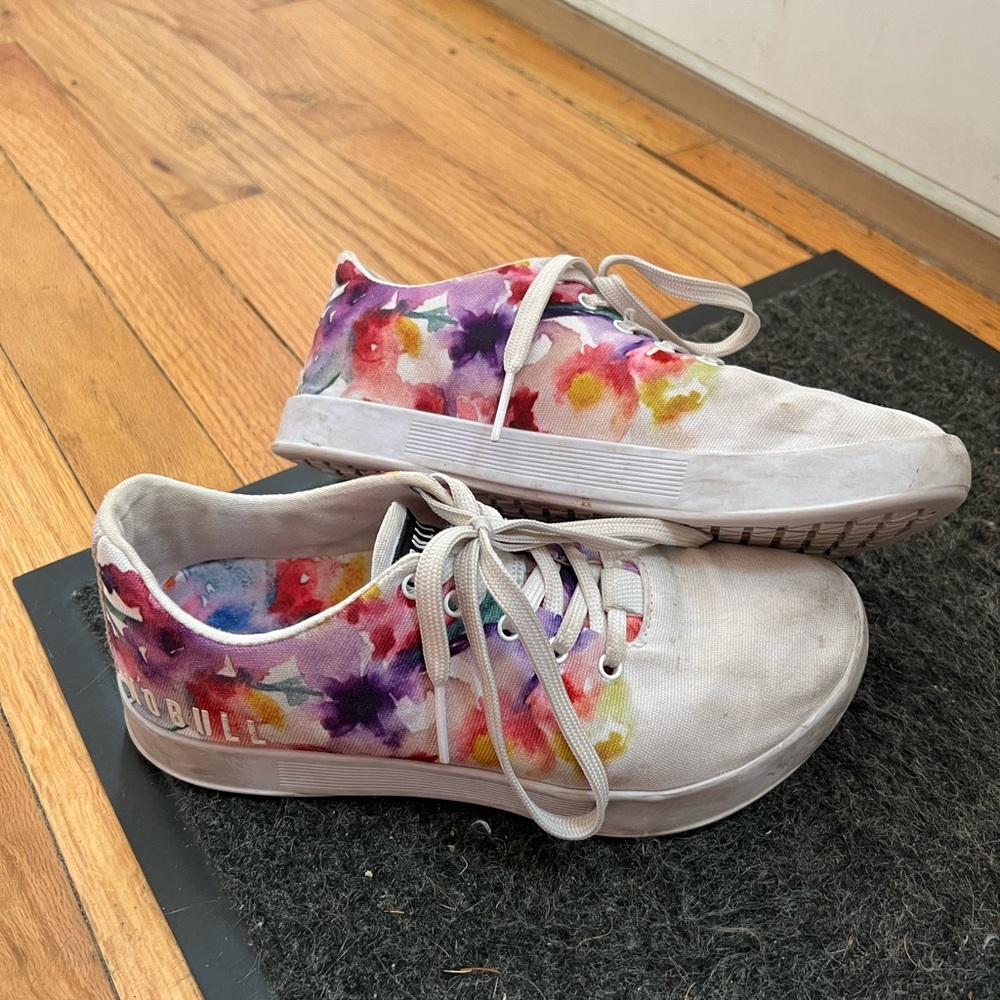 No bull canvas floral trainers womens size 6